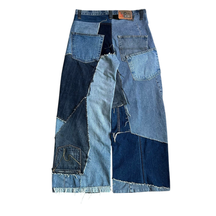 Scrapped denim