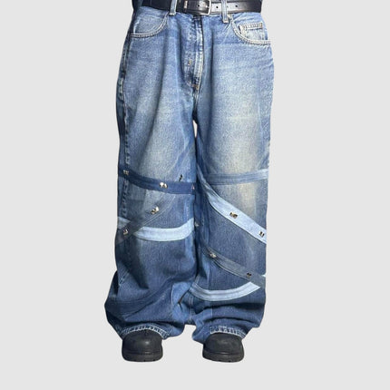 Stud Strapped Denim