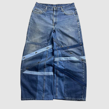 Stud Strapped Denim