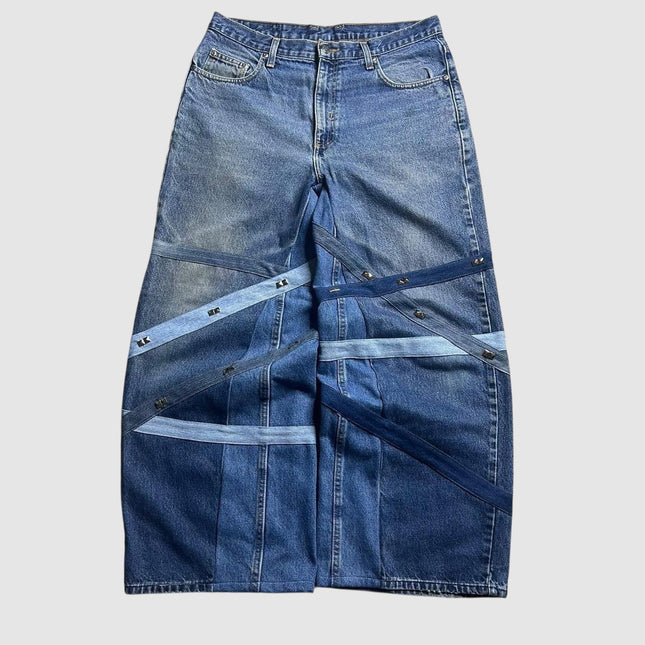 Stud Strapped Denim